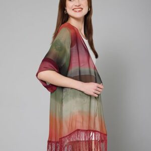 Boho Ombre Fringe Kimono Cardigan