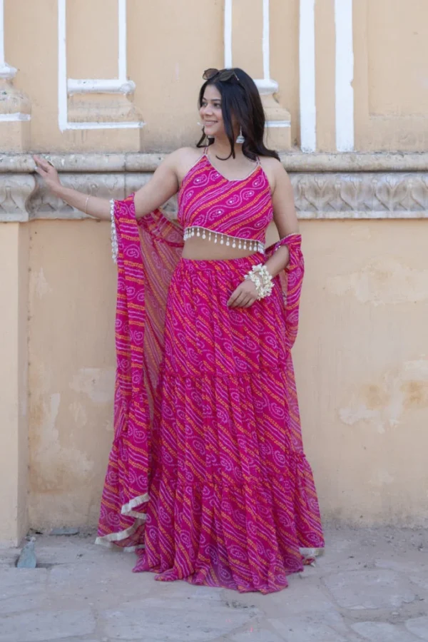 Inayat Bandhani Skirt Cape Set