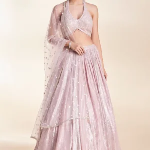 Light Purple Sequined Lehenga Outfit